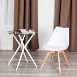 Стул TULIP (mod. 73-1) дерево/пластик/экокожа, 47,5x55x80 см, белый
