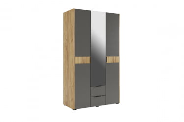 Шкаф трехдверный (зеркало) Адам MSA-05 дуб крафт золотой/графит