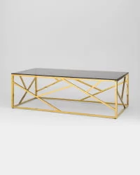 Журнальный стол АРТ ДЕКО 120x60 золото стекло smoke
