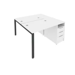 Рабочая станция с опорной тумбой Метал Сйстем Б.РС-СТП-2.1 Белый/Антрацит / Metal System