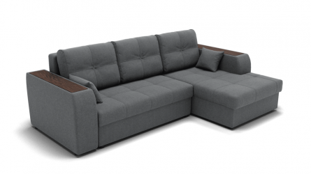 Диван Сенатор-3 НПБ угол левый/правый (ЗР) Цвет фасада: Светло серый; Тип: Левый/правый; Материал фасада: Металл/Велюр