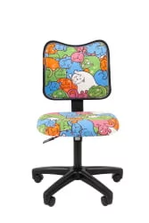 Детское кресло CХАИРМАН ТИН (Кидс) 102 черный пластик Котики / CHAIRMAN (Kids)