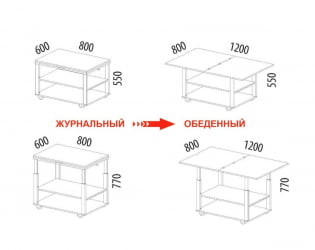 Стол-трансформер Агат 35 Дуб Вотан