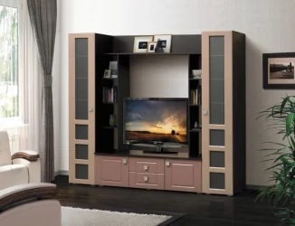 Набор мебели для гостиной Грация 7 МДФ глянец Венге/Кофе с молоком/Кофе Мокко