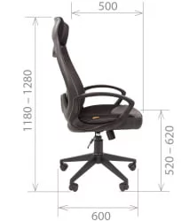 Кресло для руководителя CHAIRMAN 840 black  Сетчатый акрил/оранжевый