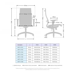Кресло офисное МЕТТА Комплект 10/2D, Основание 17832 Комплект 4 Черное