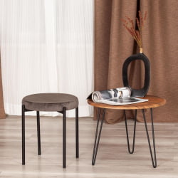 Табуретка REVO (mod. 7034) ткань/металл, 44 х 44 х 47 см, темно-серый barkhat 14/черный