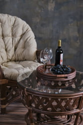 Поднос круглый 21/03 темно коричневый