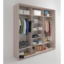 Шкаф-купе 3 двери с зеркалом Акцент-Дуэт Д 1800х600 Ясень шимо светлый