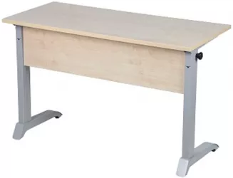 Парта двухместная с прямыми углами (рост №6) Дуб Вотан/Металл Серый