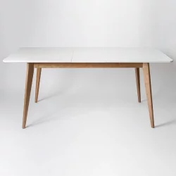 Стол обеденный Пегас Plus 160x95 Эмаль белая Морилка Дуб золотой