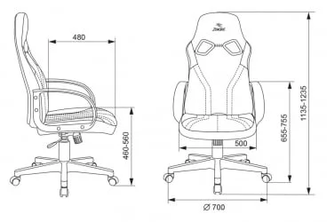 Геймерское кресло Бюрократ ZOMBIE RUNNER Черный-зеленый