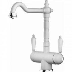 Смеситель Омоикири Амагасаки-Вх Латунь/Гранит/Белый / Omoikiri Amagasaki-Wh