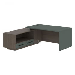 Стол руководителя левый VELION VCT 1919 L Нефрит Дуб Сильвер