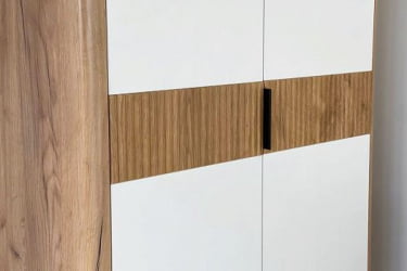 Шкаф двухдверный Адам MSA-03 дуб крафт золотой/белое дерево