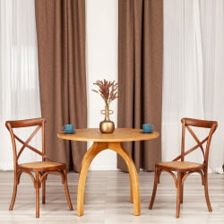 Круглый стол из дерева THONET (mod.T9108) дерево вяз, 100х75 см, Груша (№3)