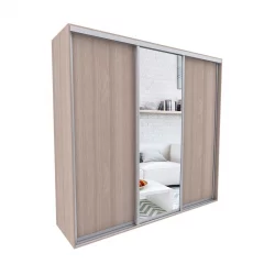 Шкаф-купе 3 двери с зеркалом Акцент-Сим ДЗ 2100х600  Ясень шимо светлый
