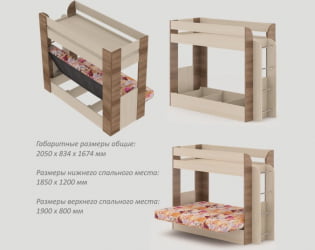 Кровать 80 на 190 Карамель 75 Венге магия Сосна Карелия