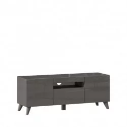 ТВ тумба Бруклин 1200 с опорами Оникс Серый глянец