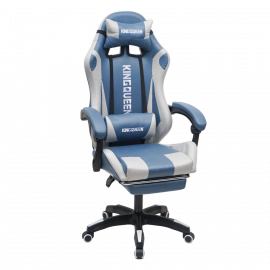 Геймерское кресло 907 KINGQUEEN, замша, цвет синий с массажем, арт 907-LB