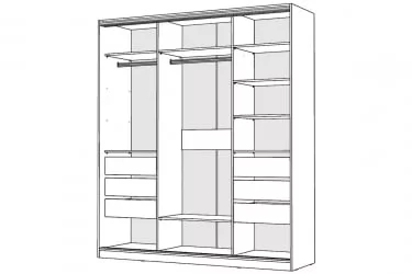 Шкаф-купе 3-х дверный Виктория 2000х584х2300, Белый 20ДЗЗЗДЗЗЗДЗЗЗ-ЯЯПШ-Б 310-3246