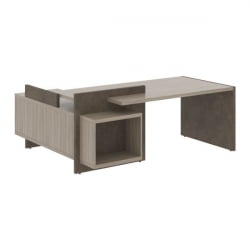 Стол руководителя левый WOOD&STONE СФ-531211 Дрифтвуд Бетон Чикаго темный