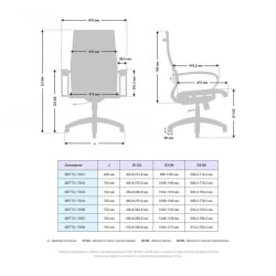 Кресло офисное METTA B 2m 10K1/K131, Основание 17834 Комплект 3 Черное