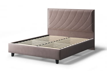Кровать СОФИЯ 2000*1600мм (на опорах), велюр Бренди лайт 05 (кофе), (б/основания, б/матраса)