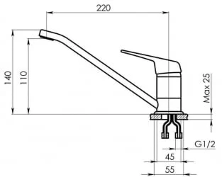 Кухонный смеситель STANDART ST-21 Бежевый