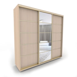 Шкаф-купе 3-х дверный Акцент-Квадро Д 1500х600 Дуб Молочный/золото