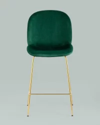 Стул полубарный Beetle со спинкой gold Изумрудный