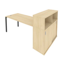 Рабочая станция с опорным шкафом-купе Metal System Б.РС-СШК-3.4 Акация/Антрацит