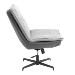 Кресло лаунж Cosmo велюр/букле (HYP)/экокожа, светло-серый/графит