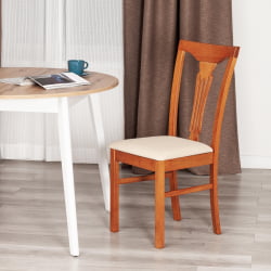 Стул Гермес/ Hermes дерево гевея, 43х49х94см, Espresso, ткань бежевая (S178-4)