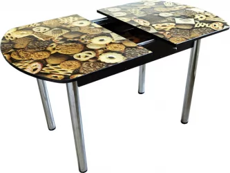 Стол обеденный Раздвижной ЕВРО фп Печеньки ЛДСП венге