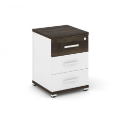 Тумба опорная/приставная с 3-мя ящиками CОНCЕПТ CН.ТУО-001 Б/В Дуб Мали Белый бриллиант Белый / CONCEPT CN.TUO-001 B/W