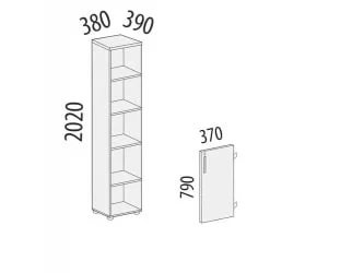 Стеллаж закрытый Альфа 62 136 Орех Пегас