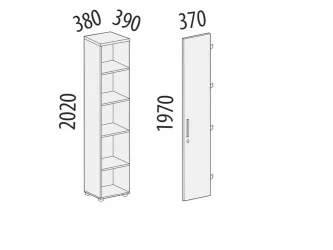 Стеллаж закрытый Альфа 63 134 Дуб Кобург