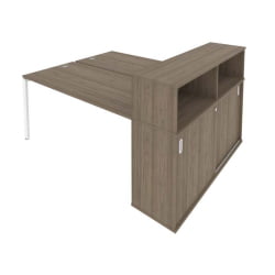 Рабочая станция с опорным шкафом-купе Метал Сйстем Б.РС-СШК-2.4 Вяз/Белый / Metal System