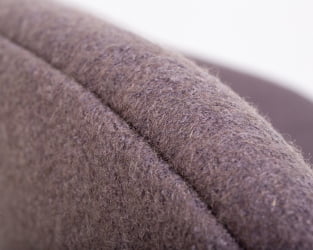 Кресло дизайнерское DOBRIN EMILY (серая ткань AF7, золотое основание)