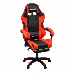 Геймерское кресло 1209-1 KINGQUEEN, цвет черный/красный, 1209-1-black-red-mass