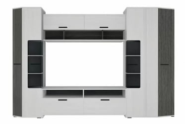 Стенка Элена Лайт 1 Ясень Черный Бодега Белый