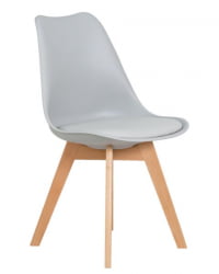 Стул обеденный ДОБРИН ДЖЕРРЙ СОФТ (ножки светлый бук, цвет сиденья светло-серый (ГР-01)) 4 шт / DOBRIN JERRY SOFT (GR-01))