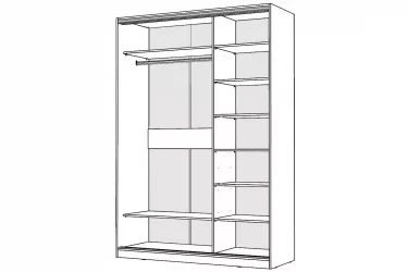 Белый шкаф-купе с зеркалом Виктория 1600х584х2300, Белый 16ДЗДЗ-ПП-Б 310-313