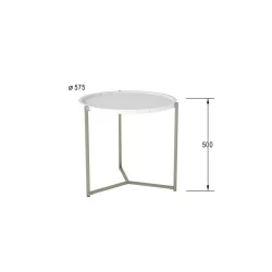 Придиванный столик Бруно Белый мрамор/титан