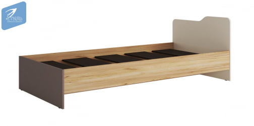 Кровать RICH КР-003 Миндаль/Глиняный серый/дуб крафт золотой