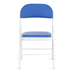 Металлический стул FOLDER (mod. 3022G) каркас: металл, сиденье/спинка: экокожа, 46.5 х 47.5 х 79 см, blue (синий) / white (белый)