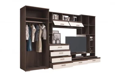 Гостиная Коста Венге Белый глянец