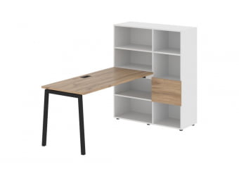 Рабочая станция EDIS ELRST 1115 Дуб Денвер светлый Черный Белый