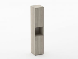 Шкаф высокий закрытый с нишей Глассй 6.19.11Пр Дуб сантана светлый / Glassy